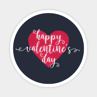 Simple and Lovely Happy Valentine's Day Calligraphy Magnet